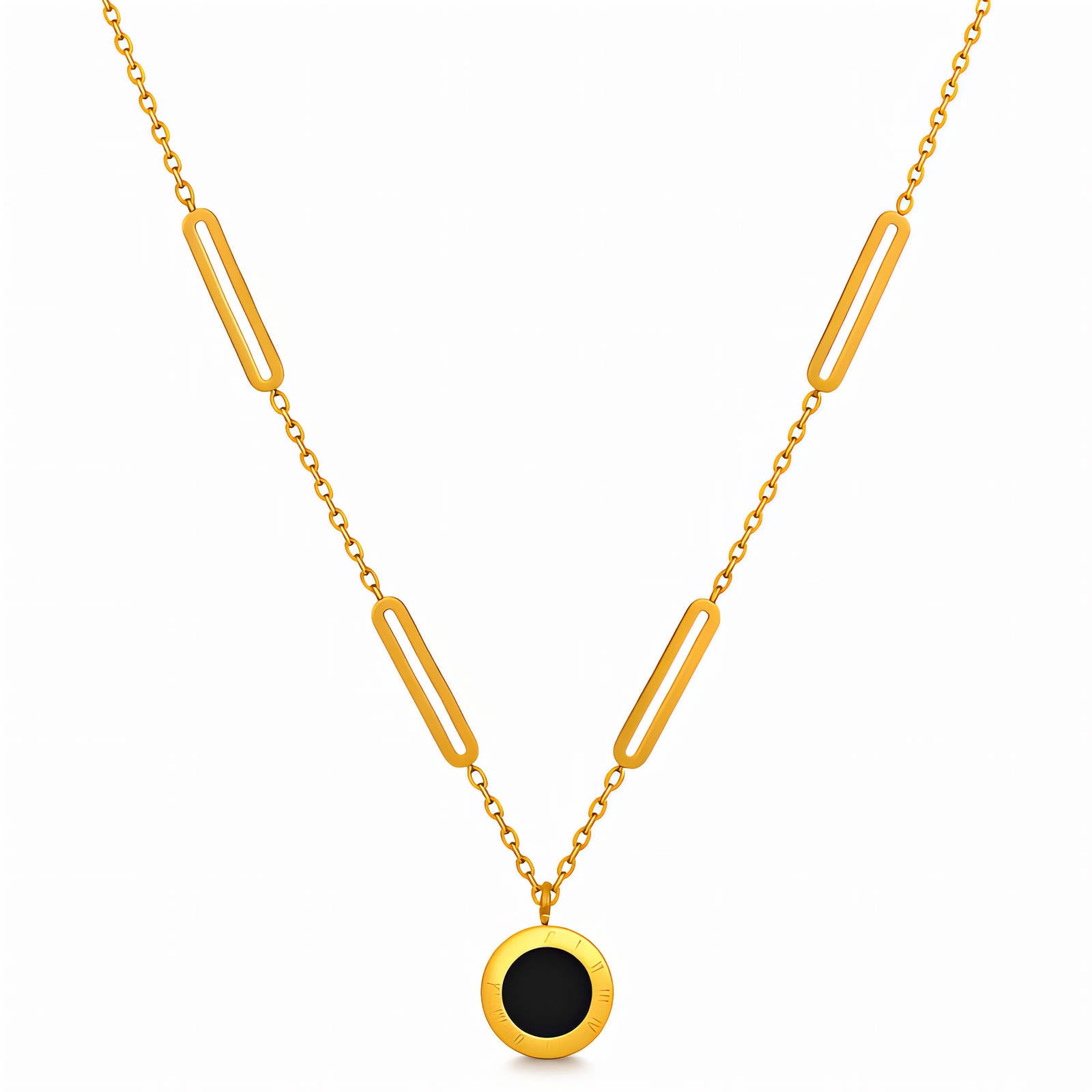 Necklace, 18K Gold Plated Steel