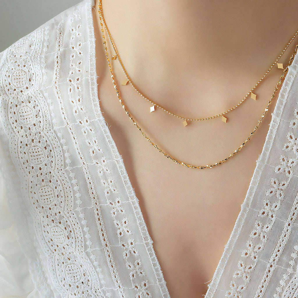 VYRA Waterproof Layered Gold Necklace - tarnish-free hypoallergenic jewellery NZ AU