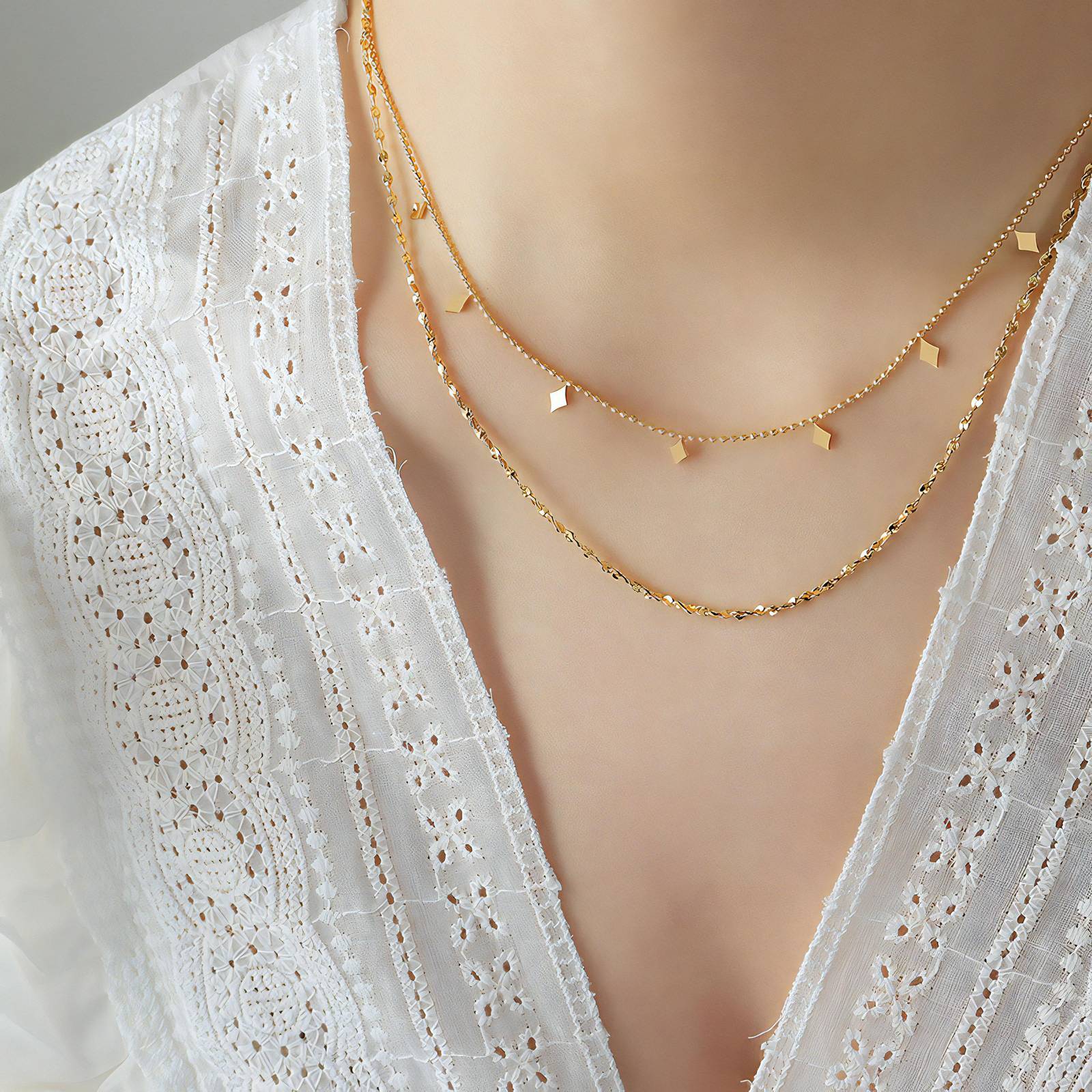 VYRA Waterproof Layered Gold Necklace - tarnish-free hypoallergenic jewellery NZ AU