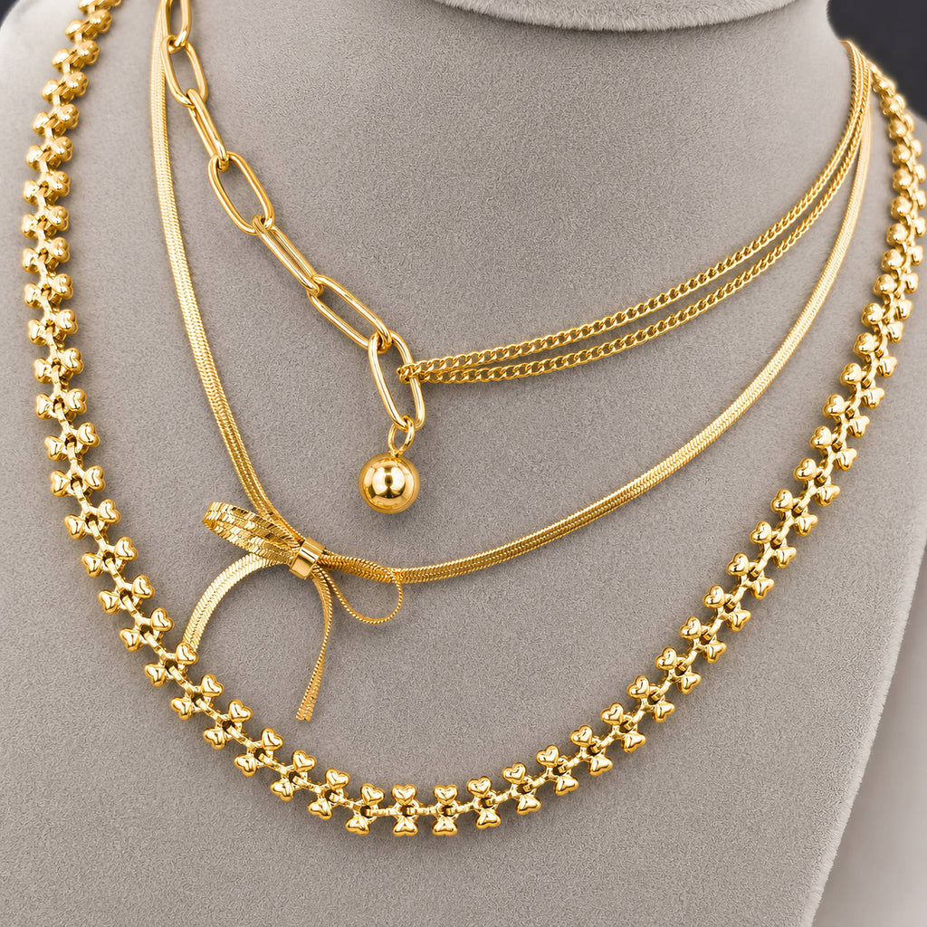 Necklace, 18K Gold Plated Steel