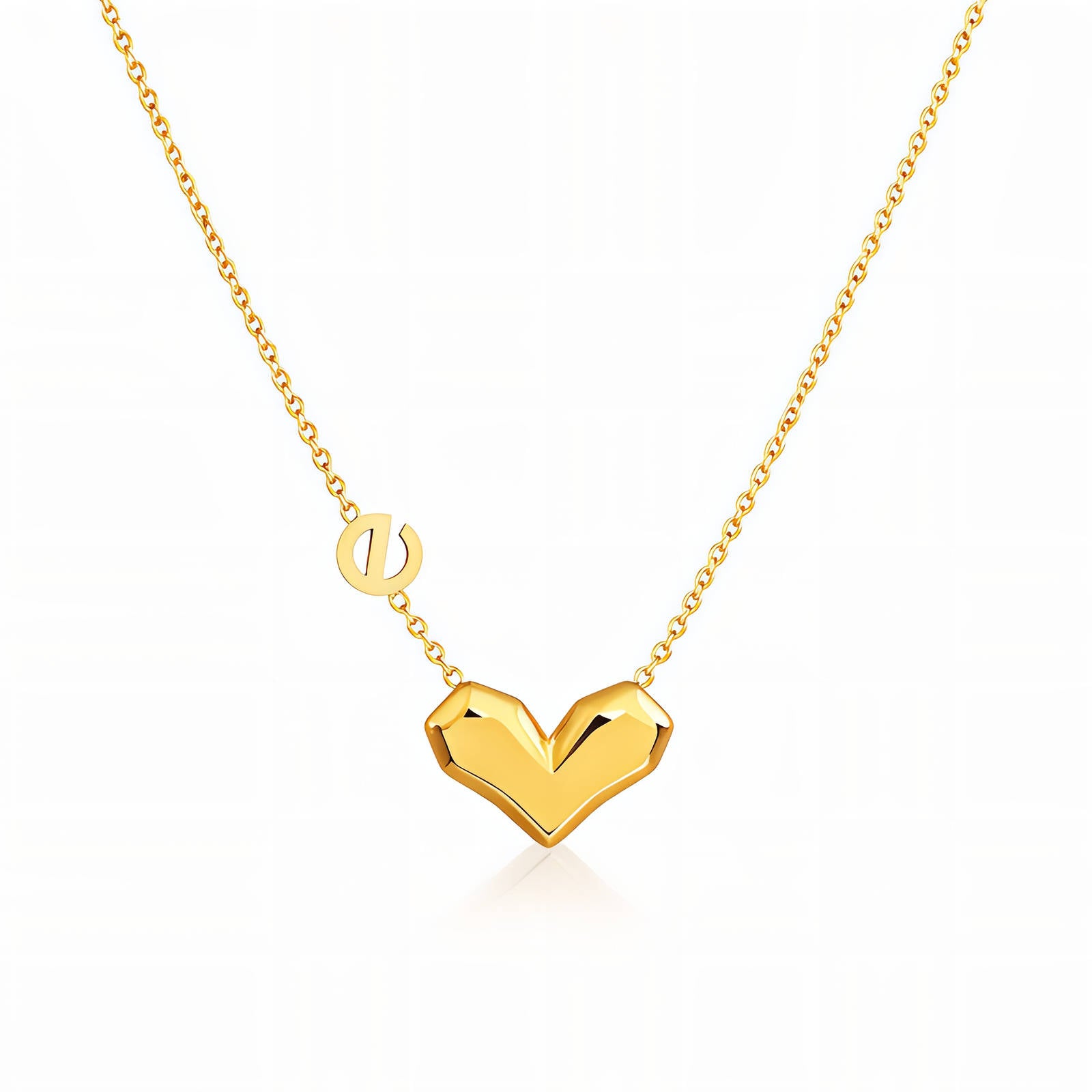 Heart Necklace, 18K Gold Plated Steel
