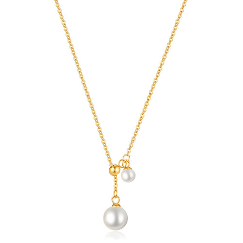 Cleo Dainty Drop Pearl Waterproof Gold Necklace for Women by VYRA Jewellery - waterproof tarnish-resistant gold necklace