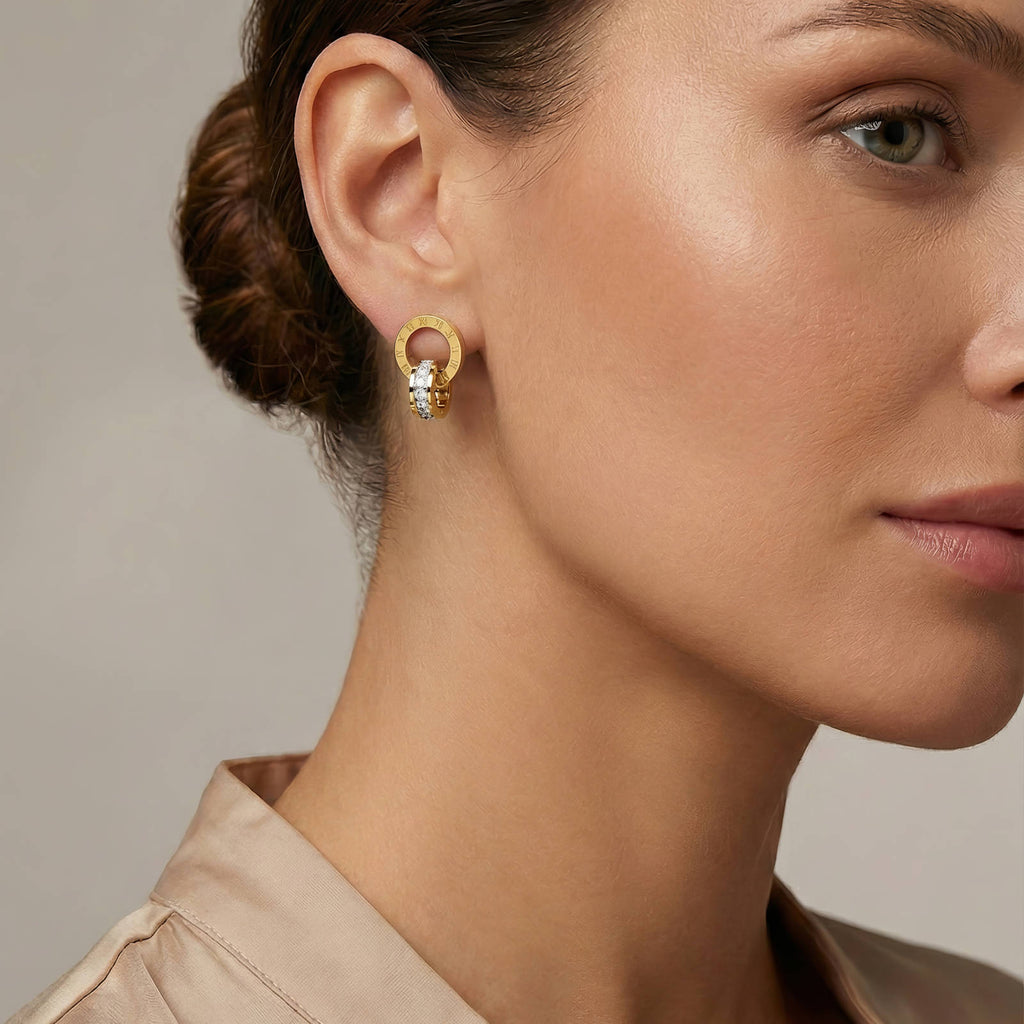 Interlocking Roman Numeral Drop Studs