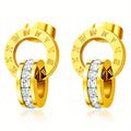Interlocking Roman Numeral Drop Studs