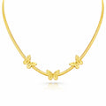 Butterflies Necklace, 18K Gold Plated Steel