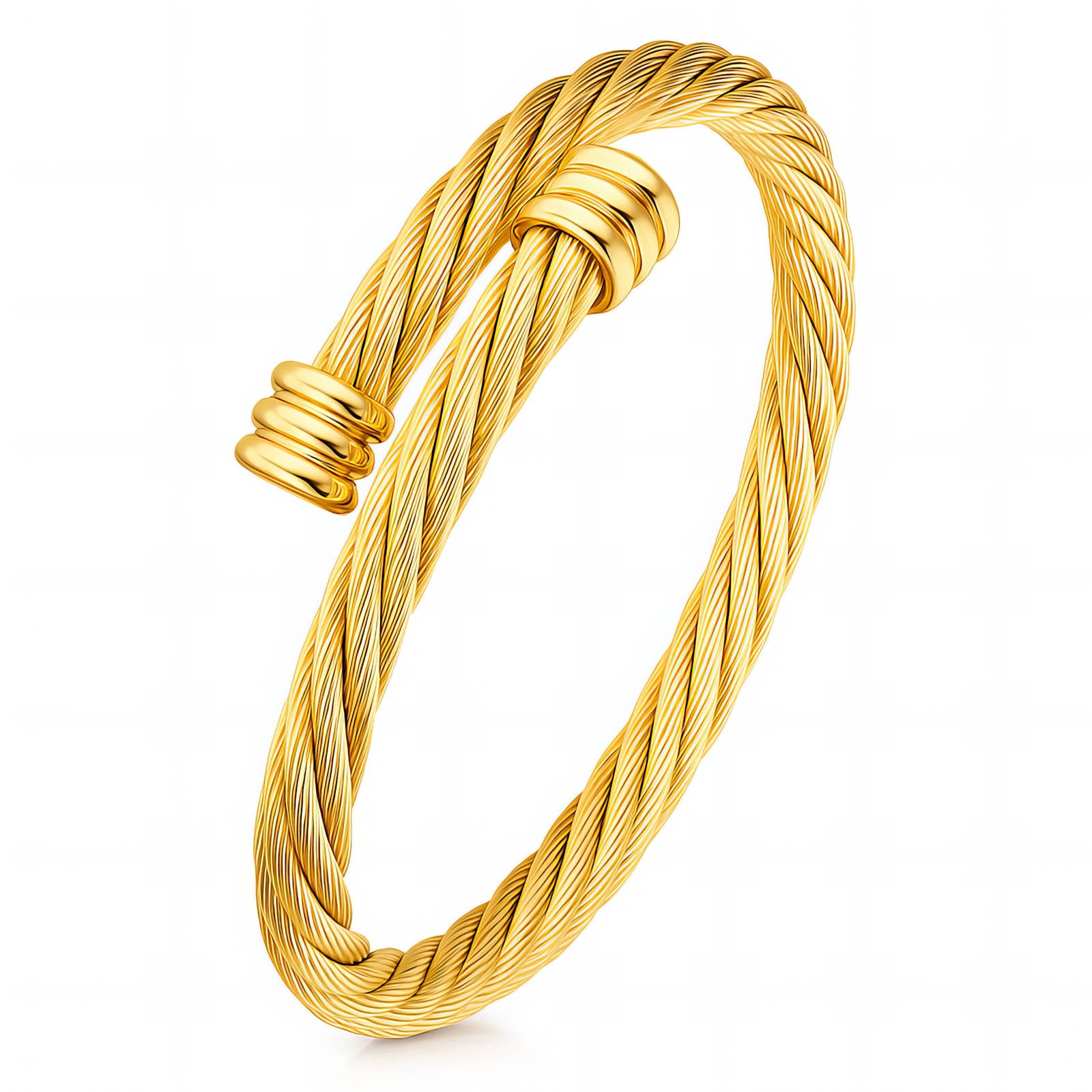 Golden twist cable cuff bracelet