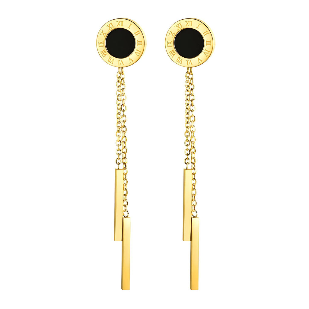 Earrings, 18K Gold Plated Steel