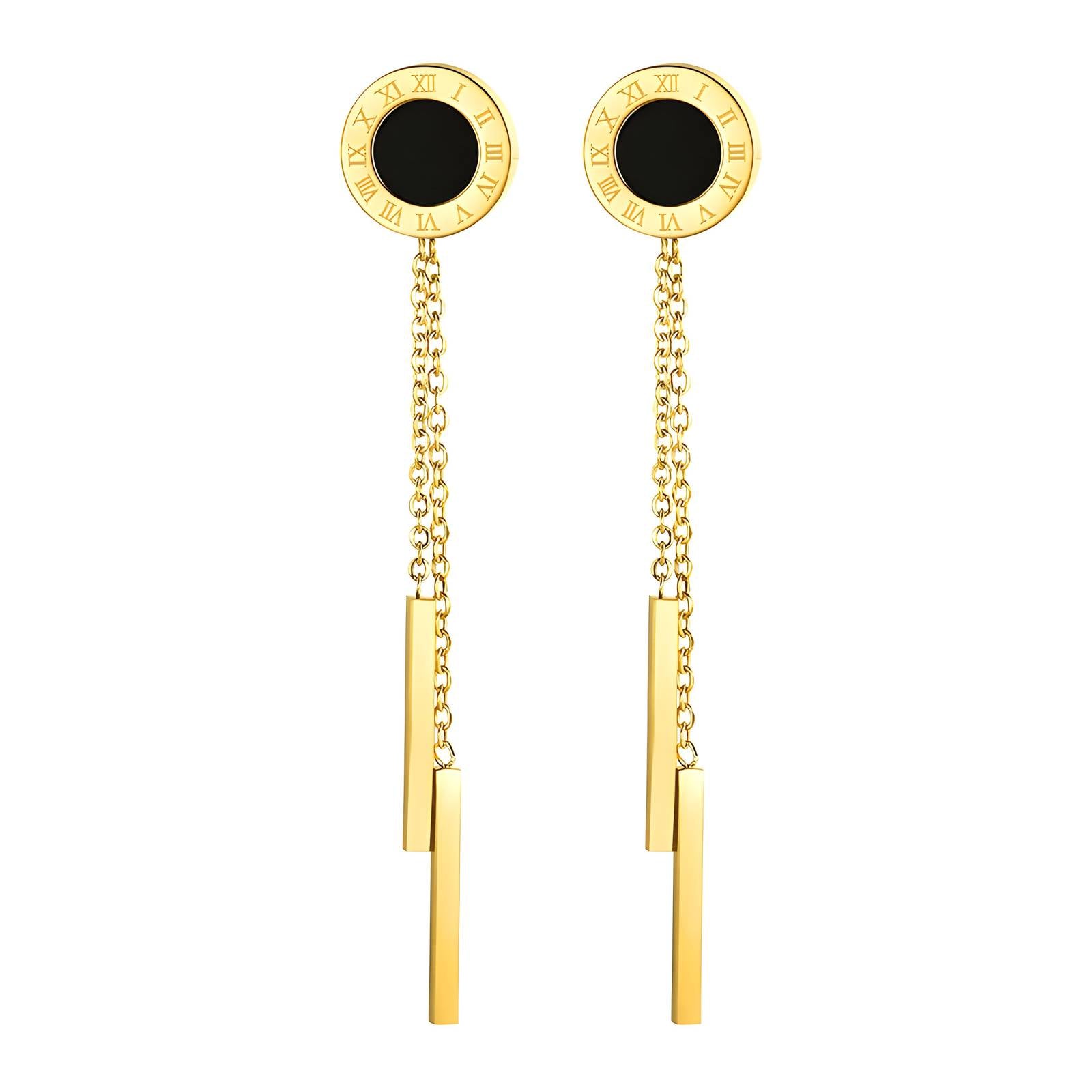 Earrings, 18K Gold Plated Steel