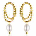 Earrings, 18K Gold Plated Steel