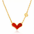 Heart Necklace, 18K Gold Plated Steel