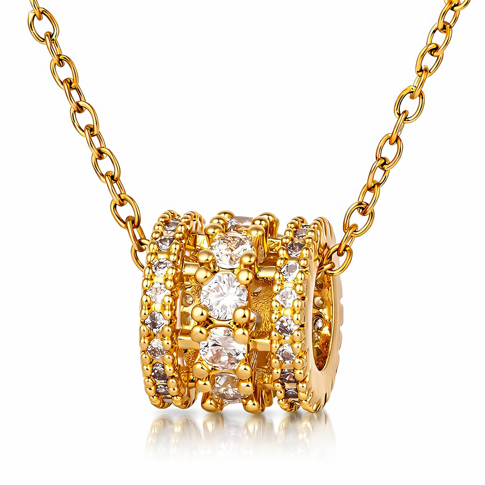 Gold Cubic Zirconia Necklace - waterproof tarnish-free hypoallergenic necklace by VYRA