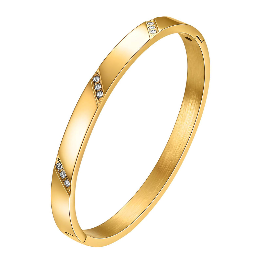 Bracelet, 18K Gold Plated Steel