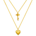 Gold Heart and Key Necklace - waterproof tarnish-free hypoallergenic necklace by VYRA