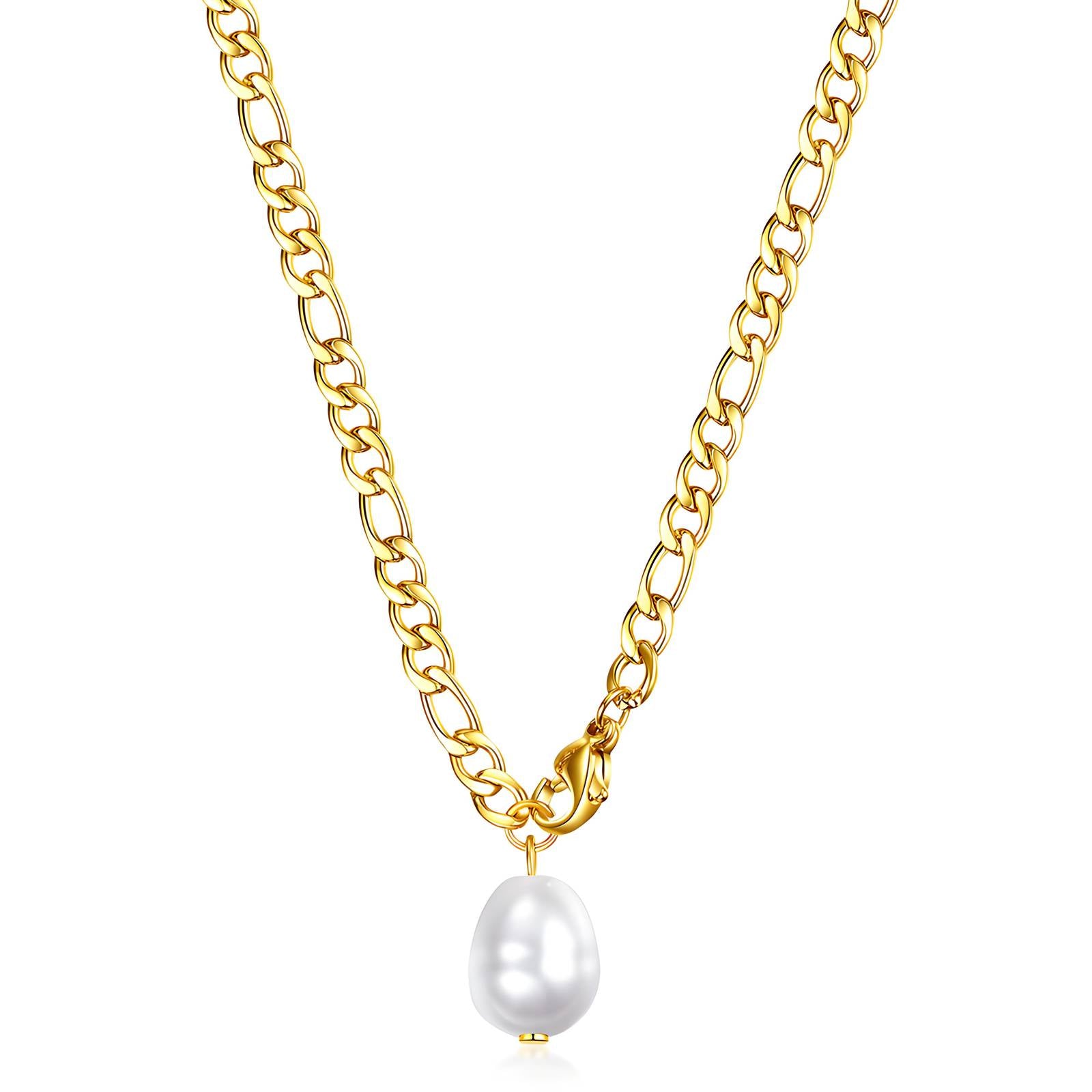 Gold Pearl Necklace - waterproof tarnish-free hypoallergenic necklace by VYRA