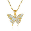 Butterfly Necklace, 18K Gold Plated Steel