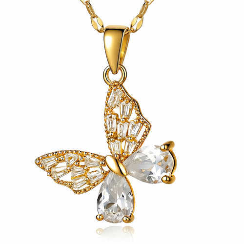 Gold Butterfly Necklace - waterproof tarnish-free hypoallergenic necklace by VYRA