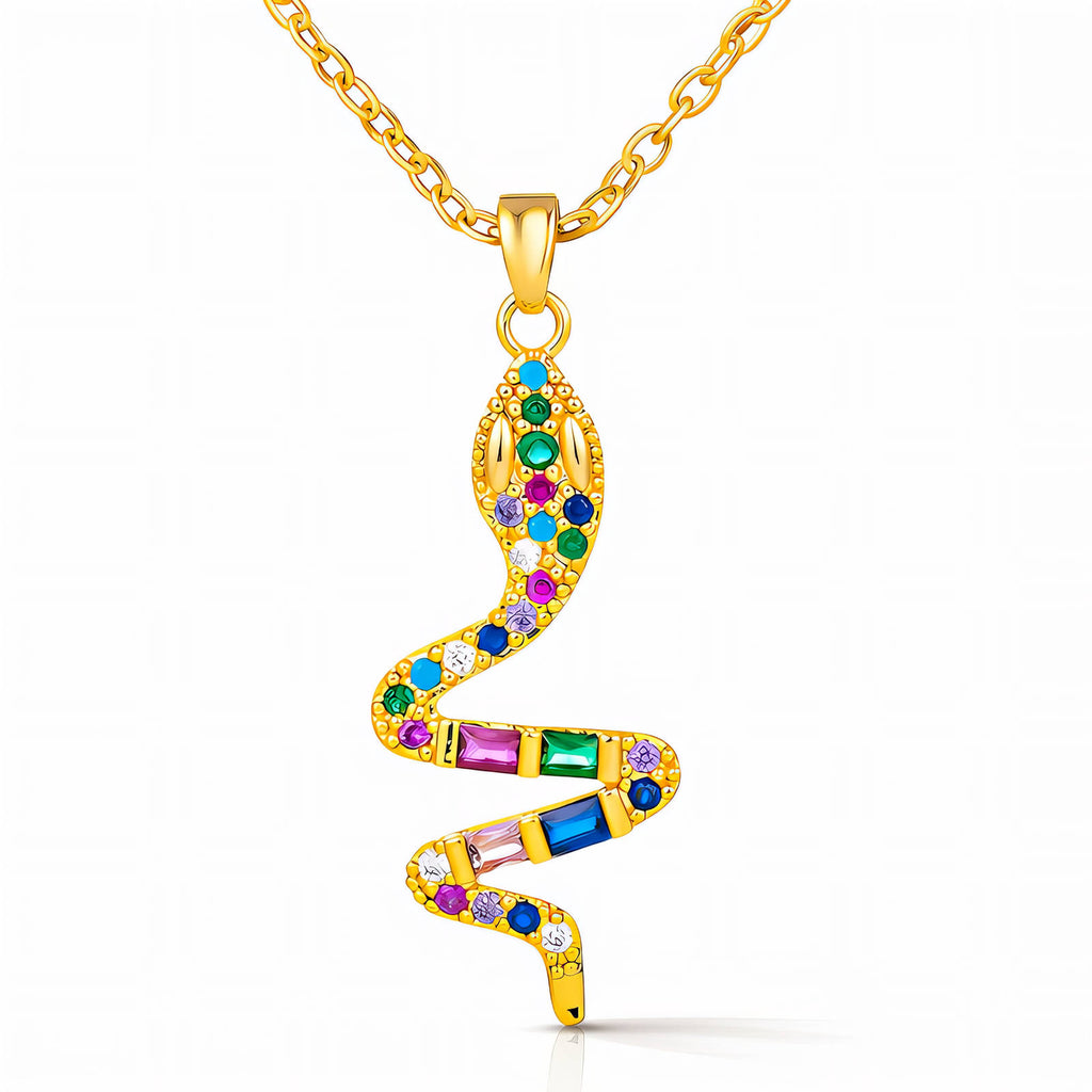 Snake Necklace, 18K Gold Plated Steel