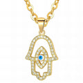 Evil Eye Necklace, 18K Gold Plated Steel