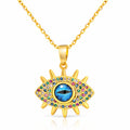 evil eye Necklace, 18K Gold Plated Steel