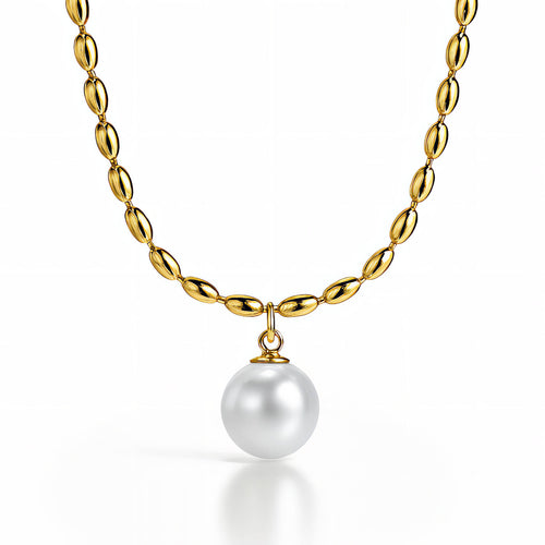 Cleo Solitaire Pearl Waterproof Gold Necklace for Women by VYRA Jewellery - waterproof tarnish-resistant gold necklace