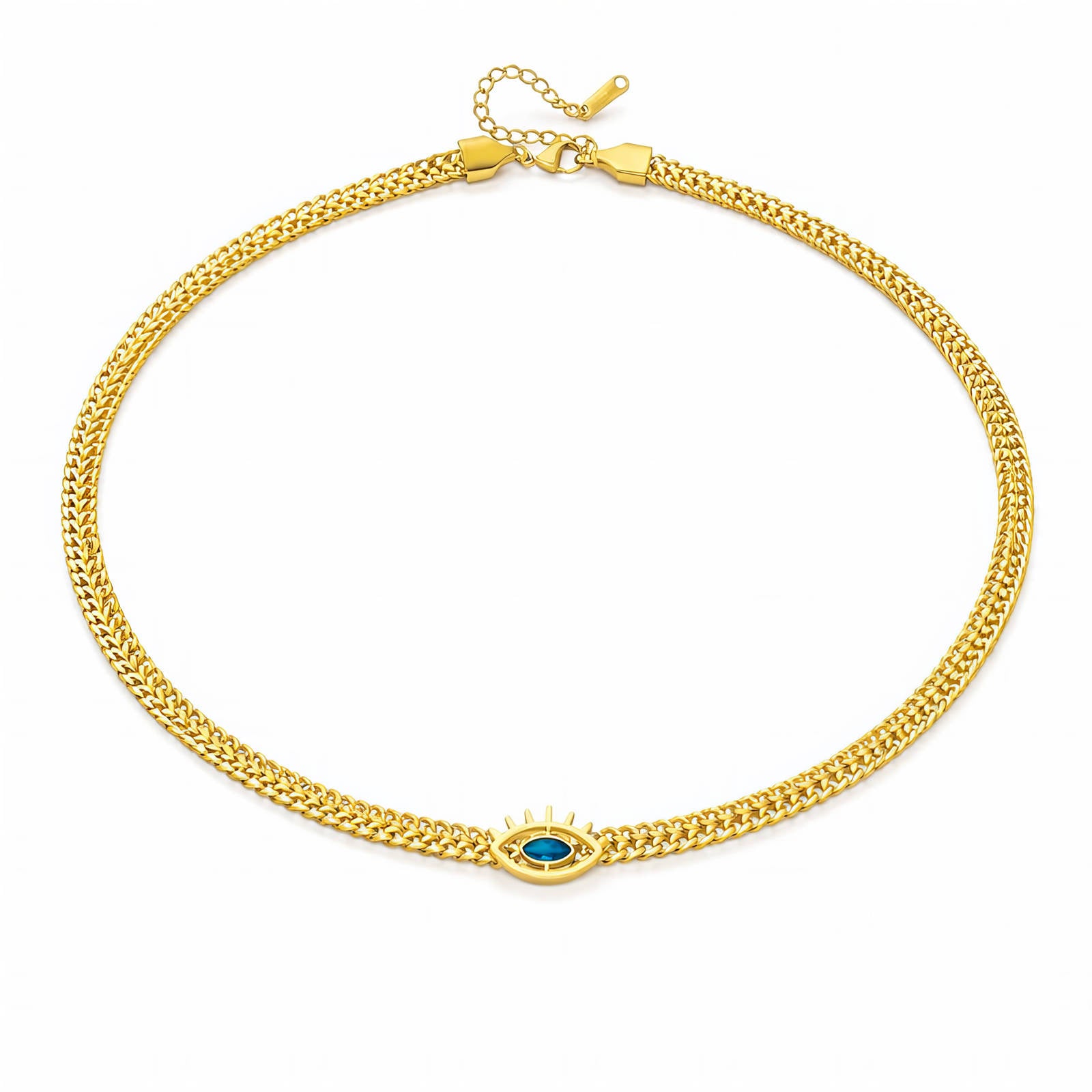 VYRA Waterproof Gold Evil Eye Necklace - tarnish-free hypoallergenic jewellery NZ AU