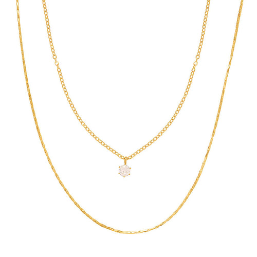 Gold Cubic Zirconia Necklace - waterproof tarnish-free hypoallergenic necklace by VYRA