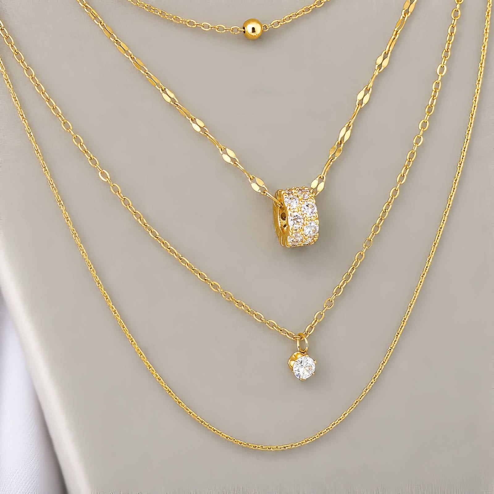 Necklace, 18K Gold Plated Steel
