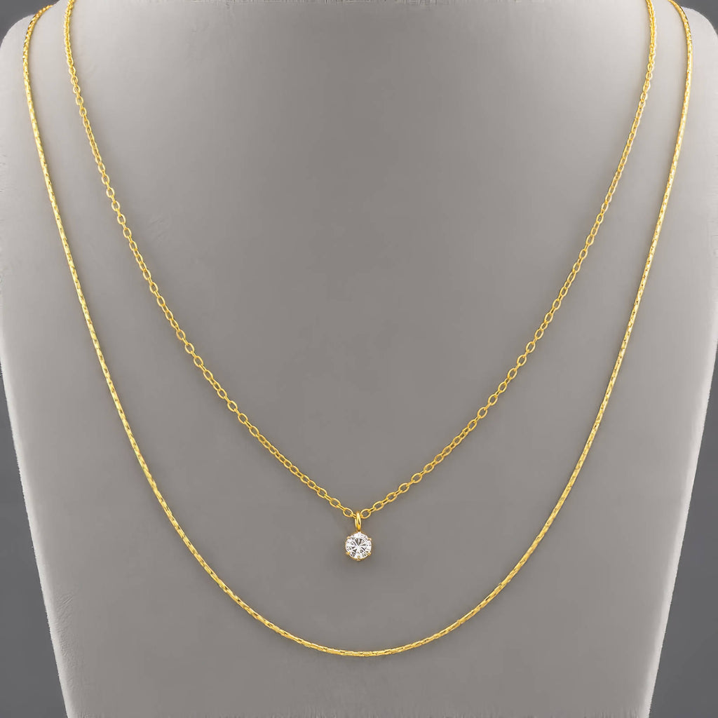 Necklace, 18K Gold Plated Steel