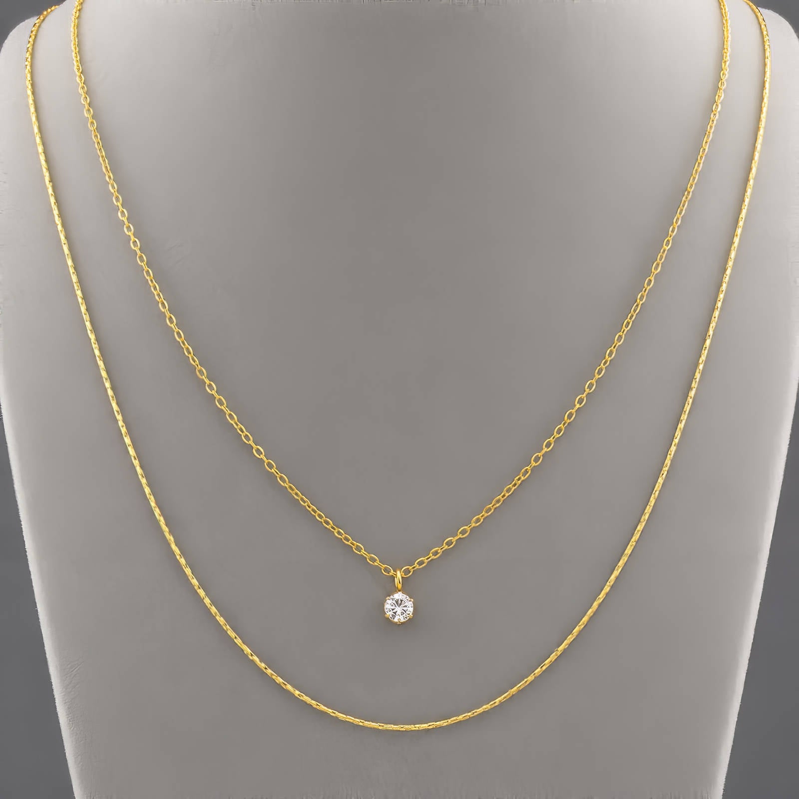 Necklace, 18K Gold Plated Steel