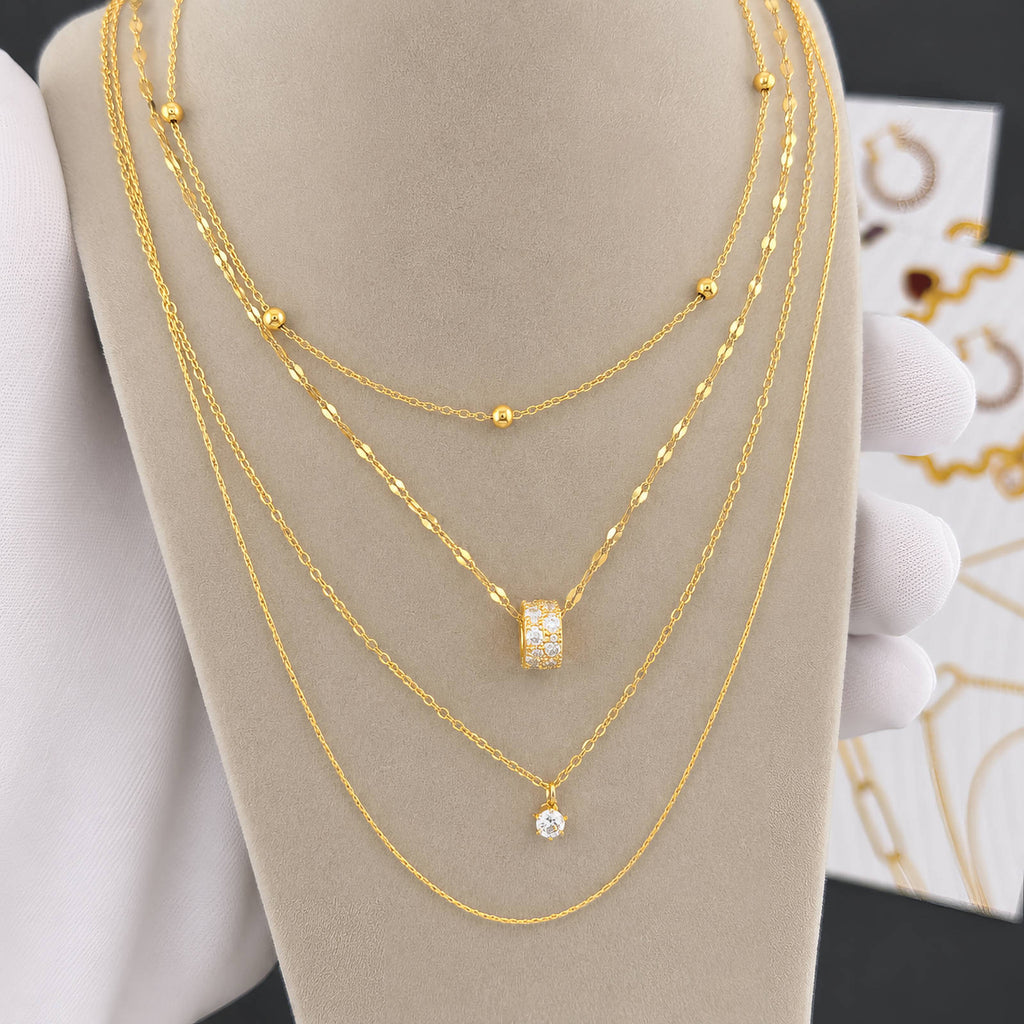 Necklace, 18K Gold Plated Steel