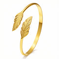 Leaves Bracelet, 18K Gold Plated Steel