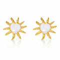 Sun Earrings, 18K Gold Plated Steel