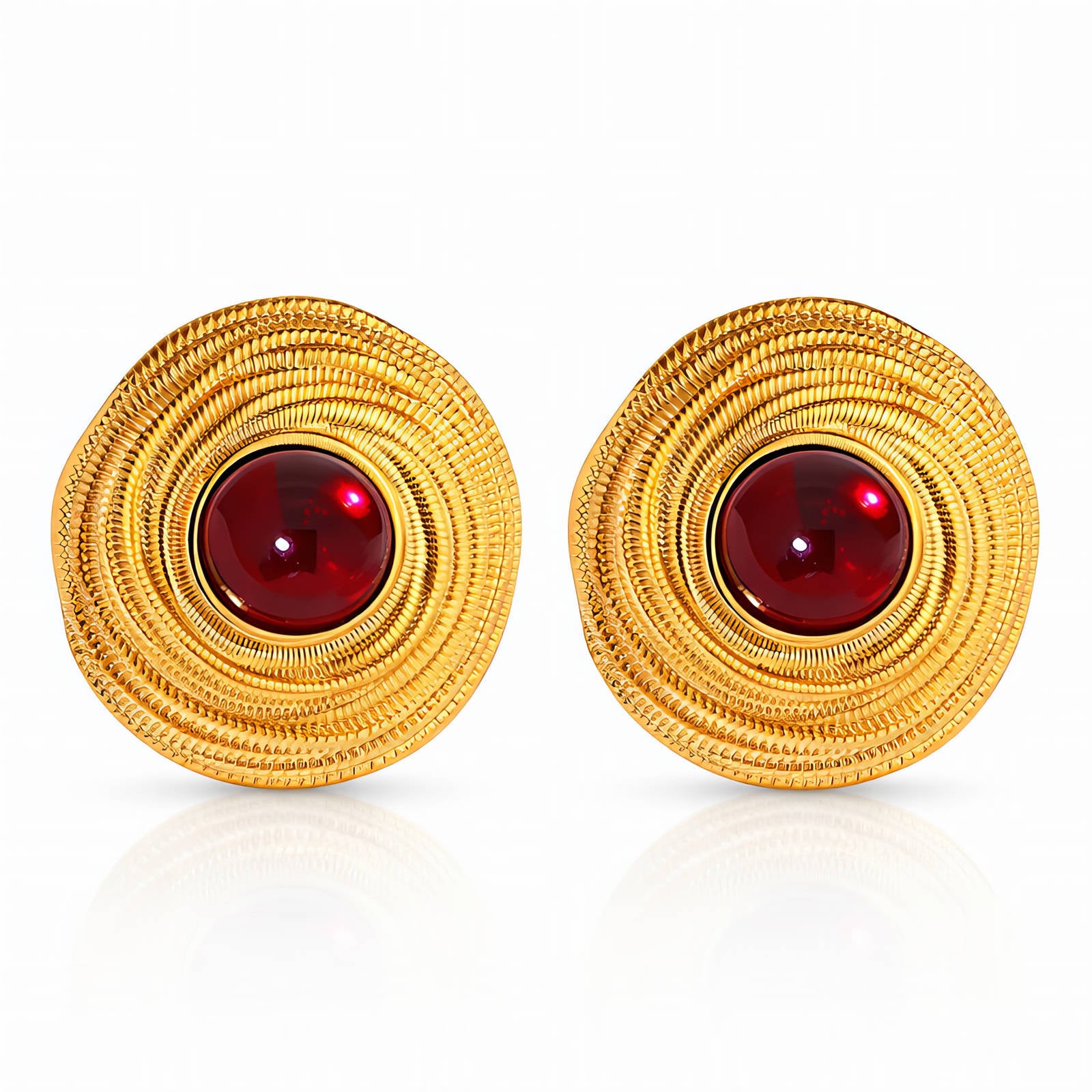 Earrings, 18K Gold Plated Steel