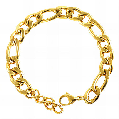 Cruz Bold Figaro Waterproof Gold Bracelet for Women by VYRA Jewellery - waterproof tarnish-resistant gold bracelet