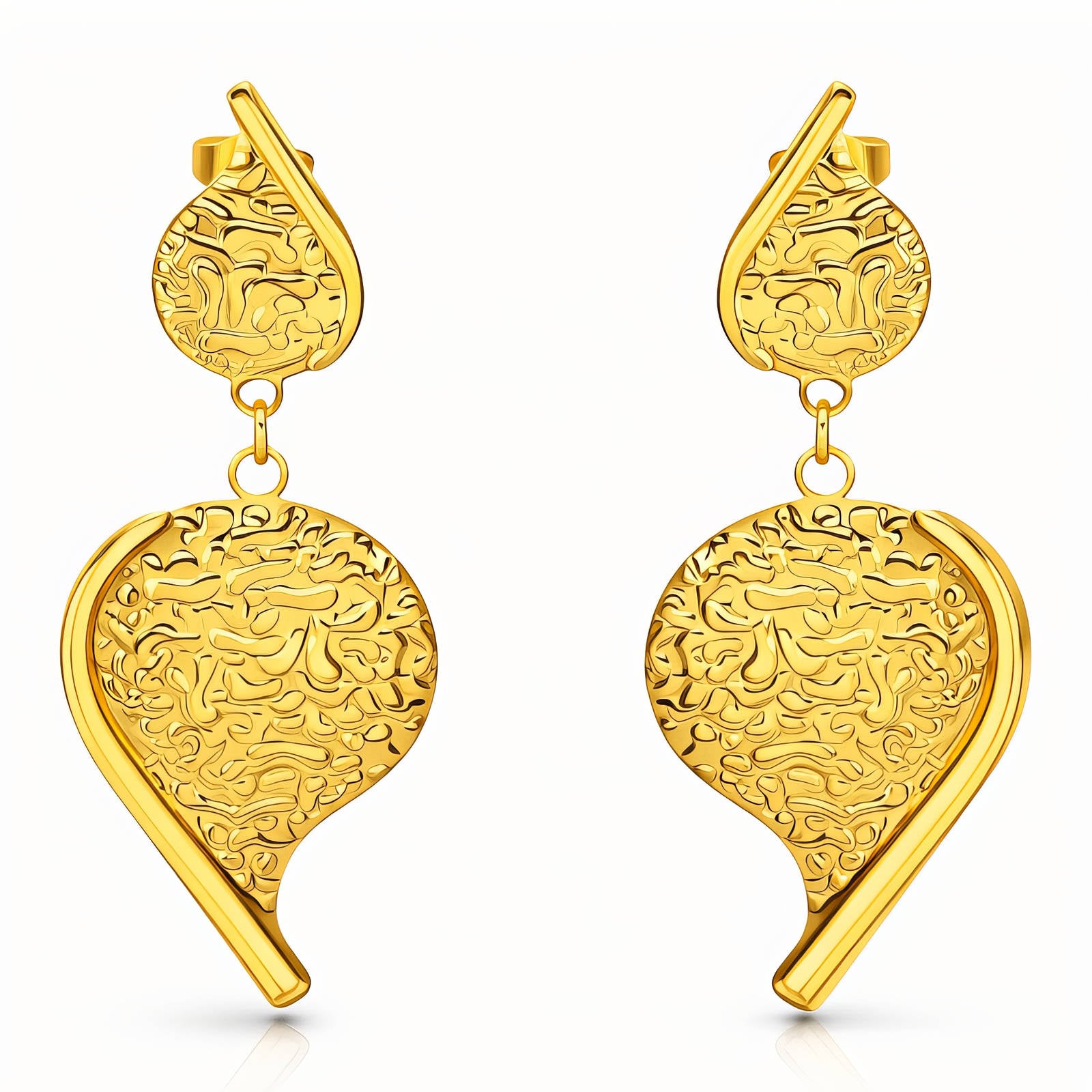 Earrings, 18K Gold Plated Steel