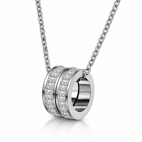 Stainless Steel Cubic Zirconia Necklace - waterproof tarnish-free hypoallergenic necklace by VYRA
