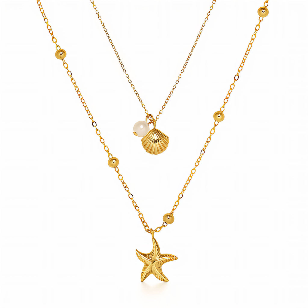 Necklace, 18K Gold Plated Steel