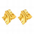 Earrings, 18K Gold Plated Steel