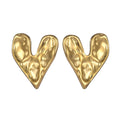 Hearts Earrings, 18K Gold Plated Steel