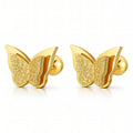 ฺButterflies Earrings, 18K Gold Plated Steel