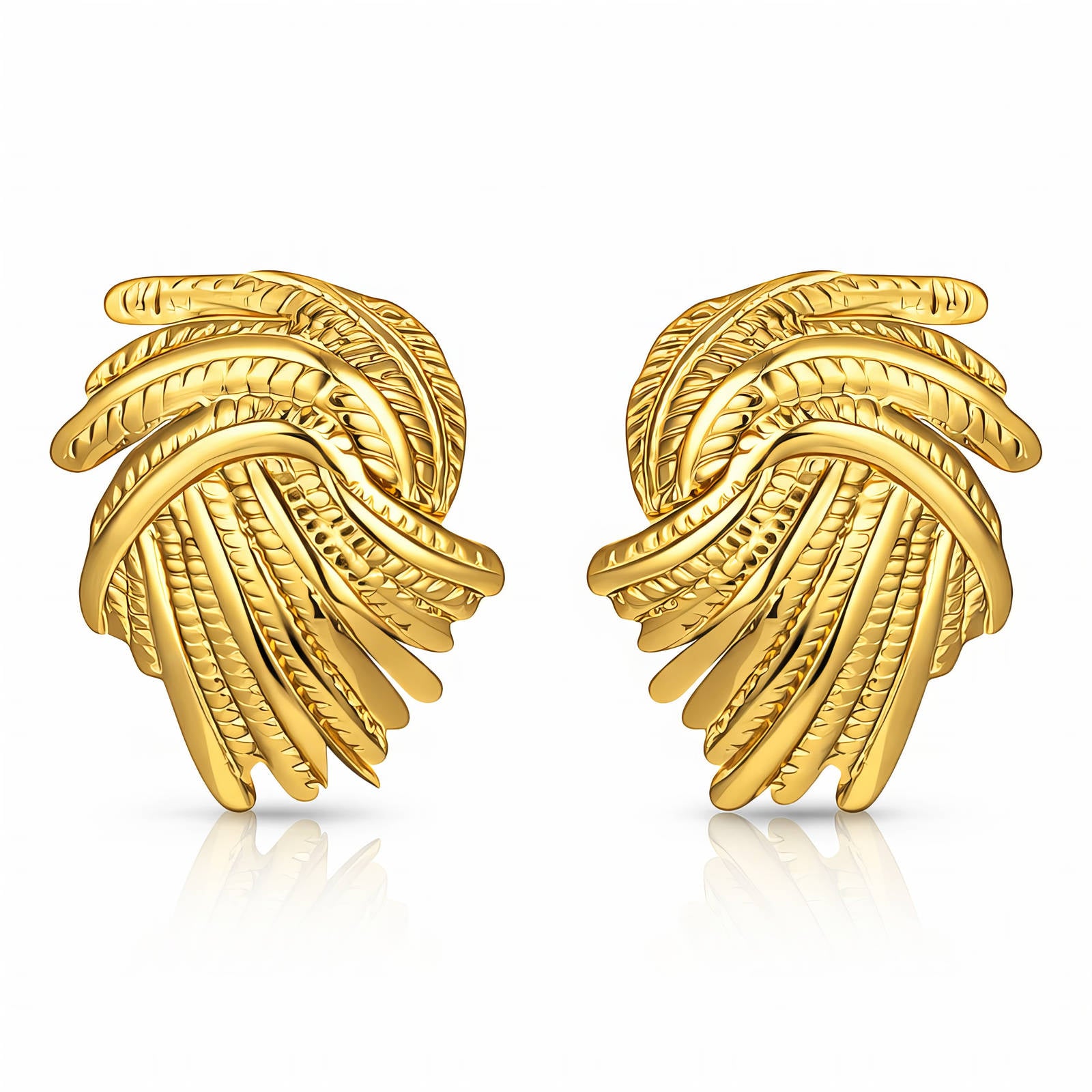 Earrings, 18K Gold Plated Steel