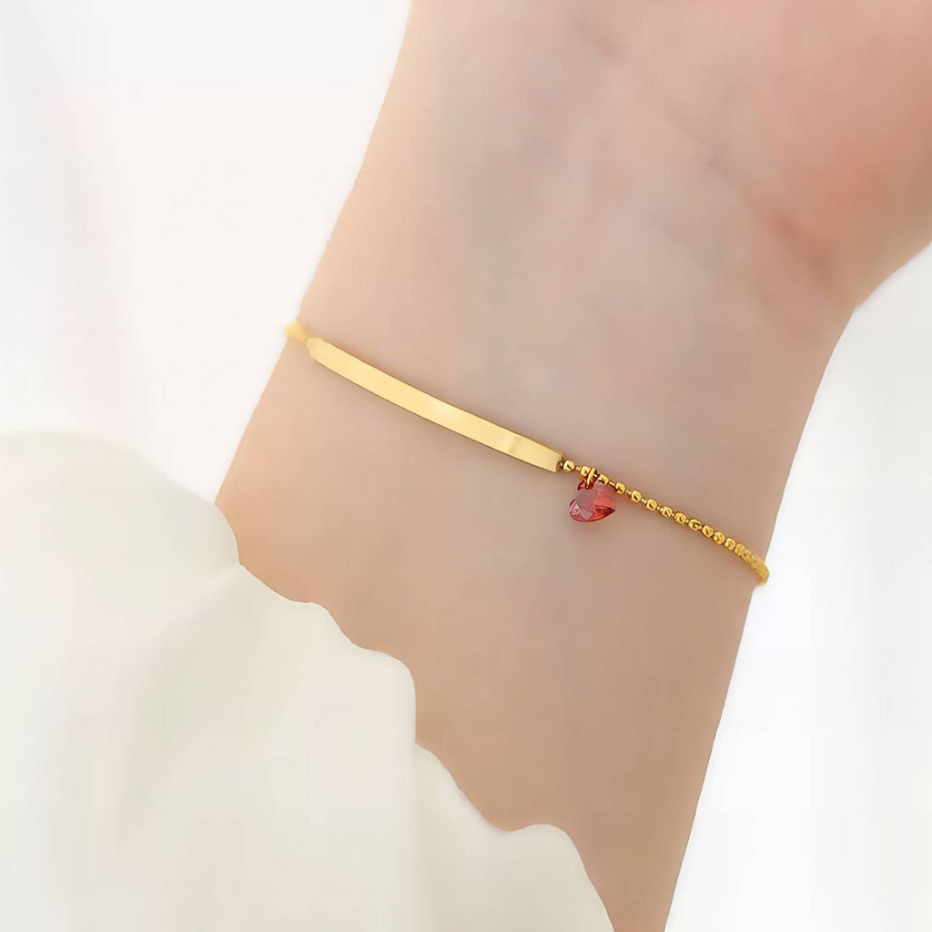 Heart Bracelet, 18K Gold Plated Steel