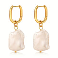 Earrings, 18K Gold Plated Steel