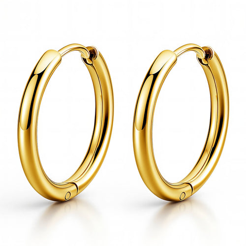 Classic Gold Huggie Waterproof Gold Earrings for Women by VYRA Jewellery - waterproof tarnish-resistant gold earrings