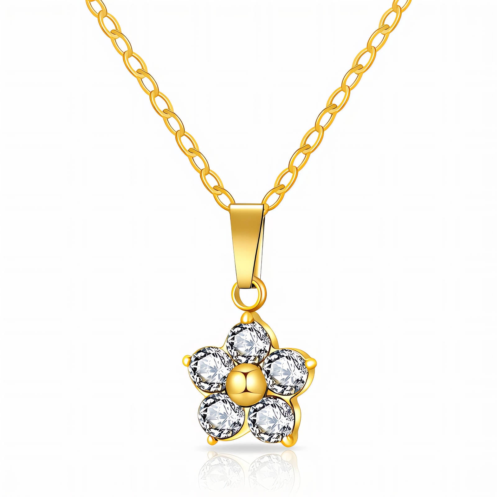 VYRA Waterproof Gold Flower Necklace - tarnish-free hypoallergenic jewellery NZ AU