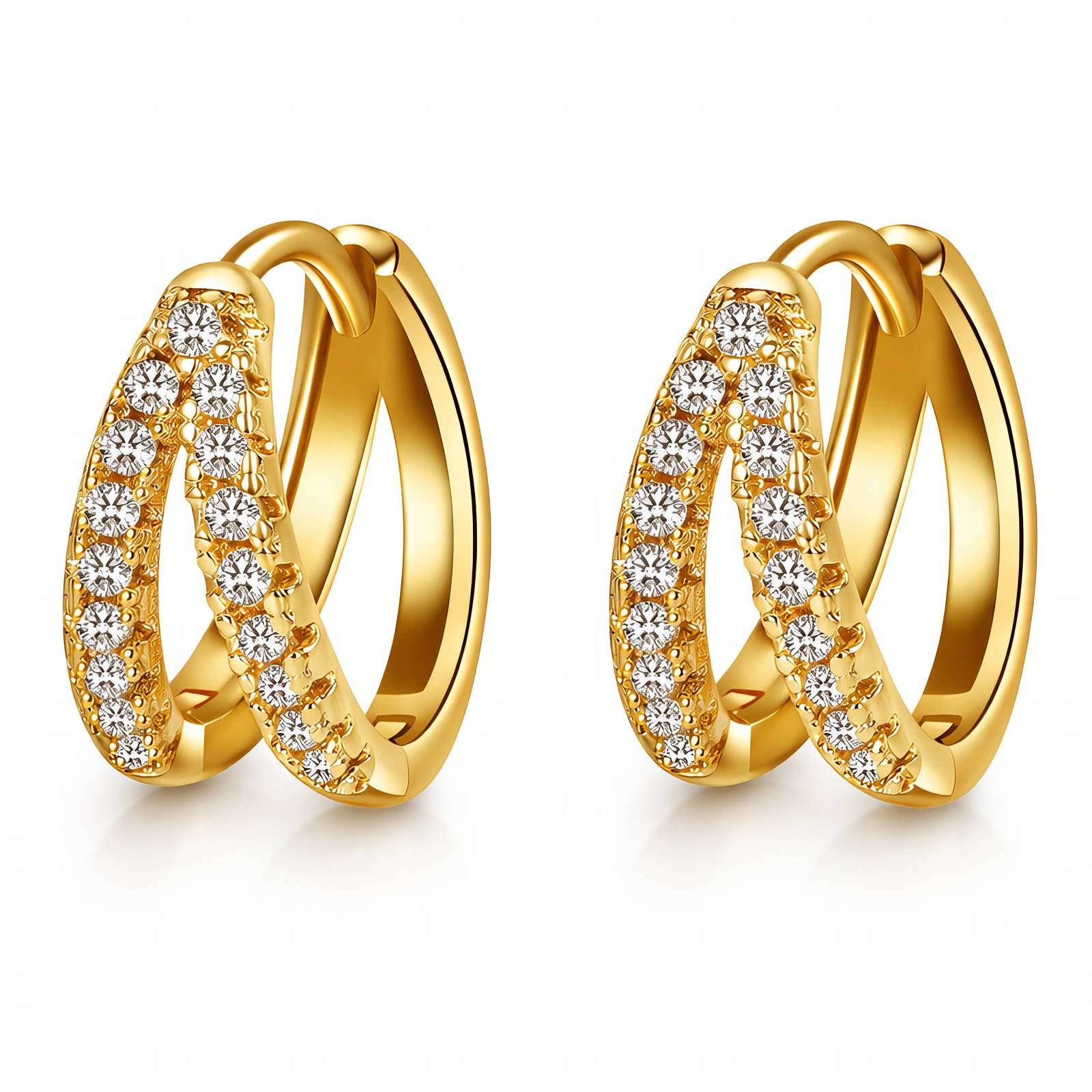 Gold Cubic Zirconia Earrings - waterproof tarnish-free hypoallergenic earrings by VYRA