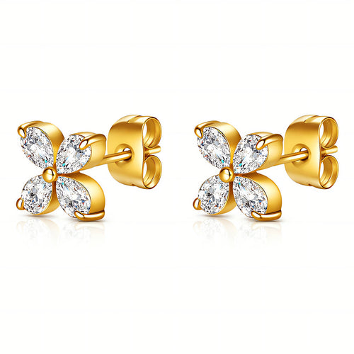 Gold Flowers Earrings - waterproof tarnish-free hypoallergenic earrings by VYRA