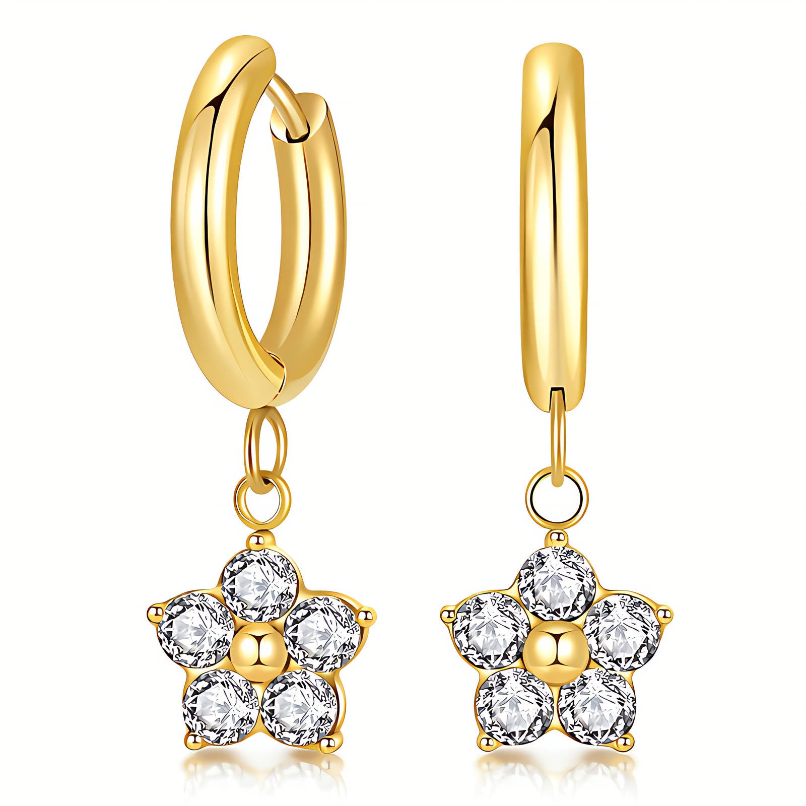 VYRA Waterproof Gold Flower Hoop Earrings - tarnish-free hypoallergenic jewellery NZ AU
