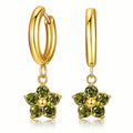 Flowers Earrings, 18K Gold Plated Steel