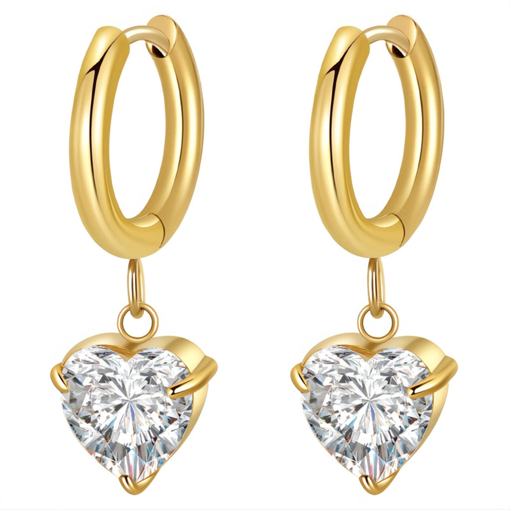 VYRA Waterproof Gold Heart Hoop Earrings - tarnish-free hypoallergenic jewellery NZ AU